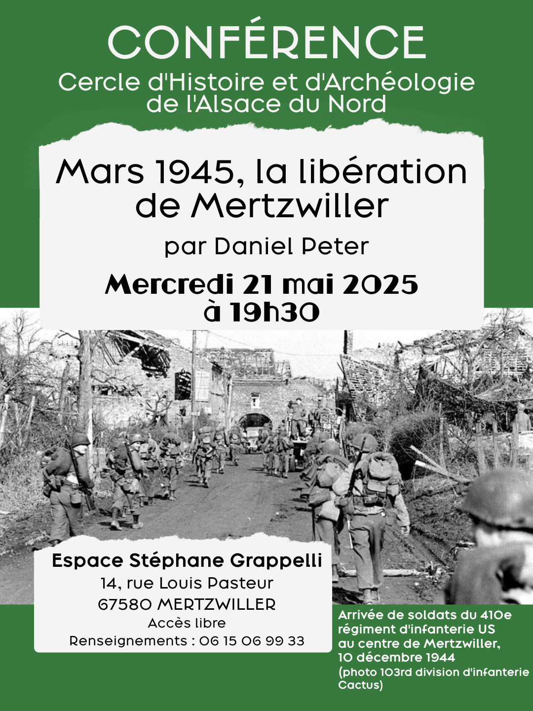 Conférence : Mars 1945, la Libération de Mertzwiller