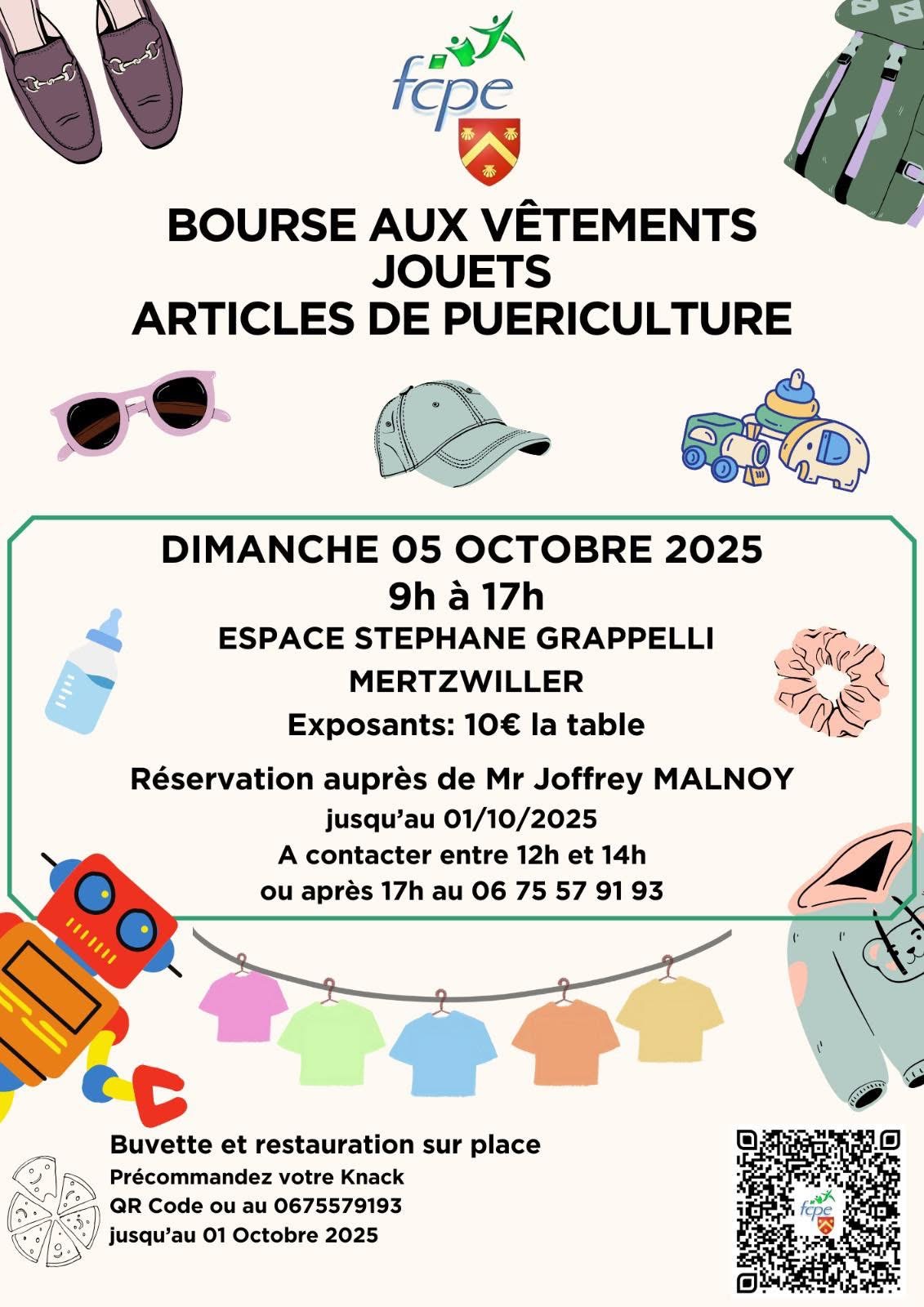 Bourse aux vêtements, jouets et articles de puériculture