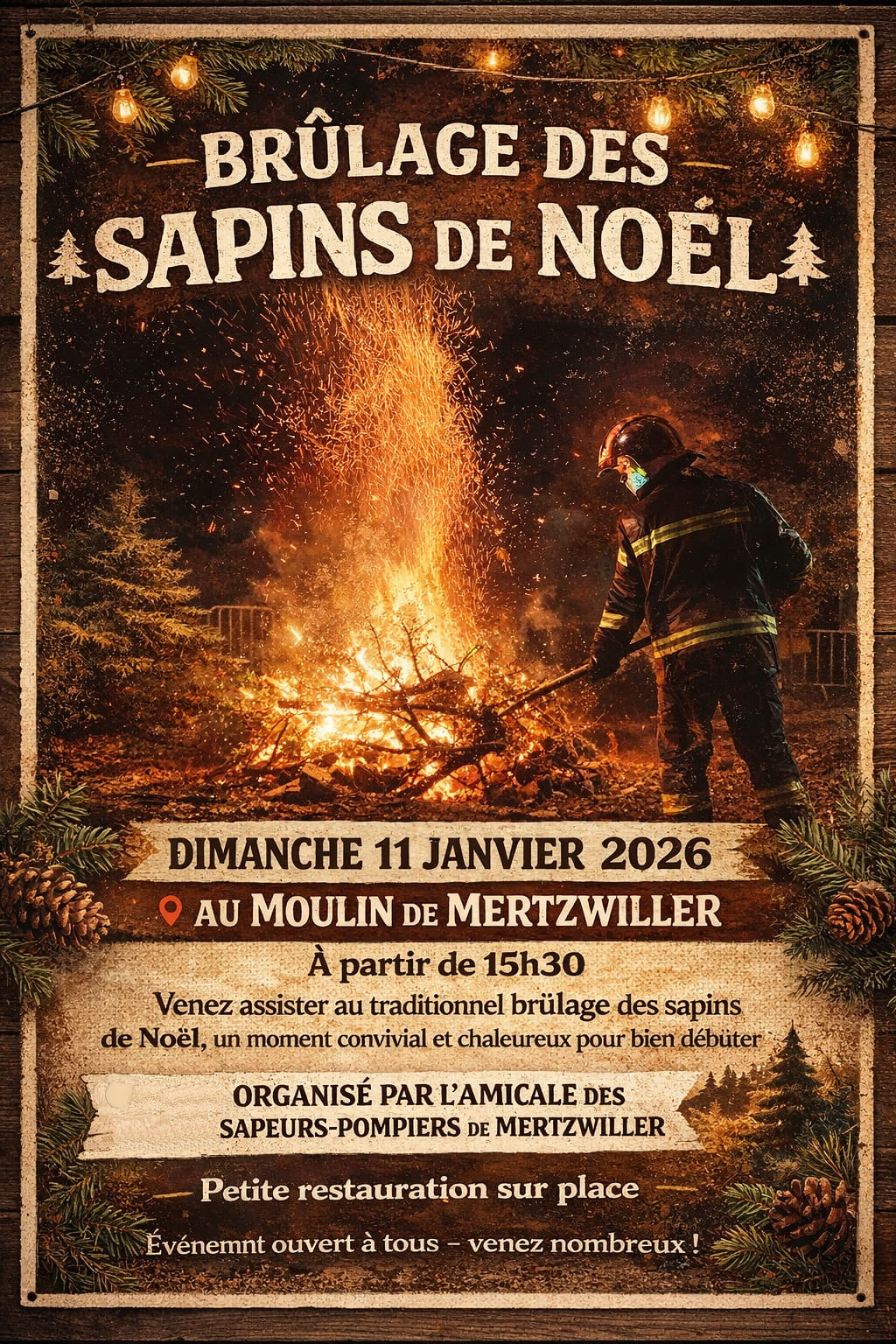 Brûlage des sapins de Noël