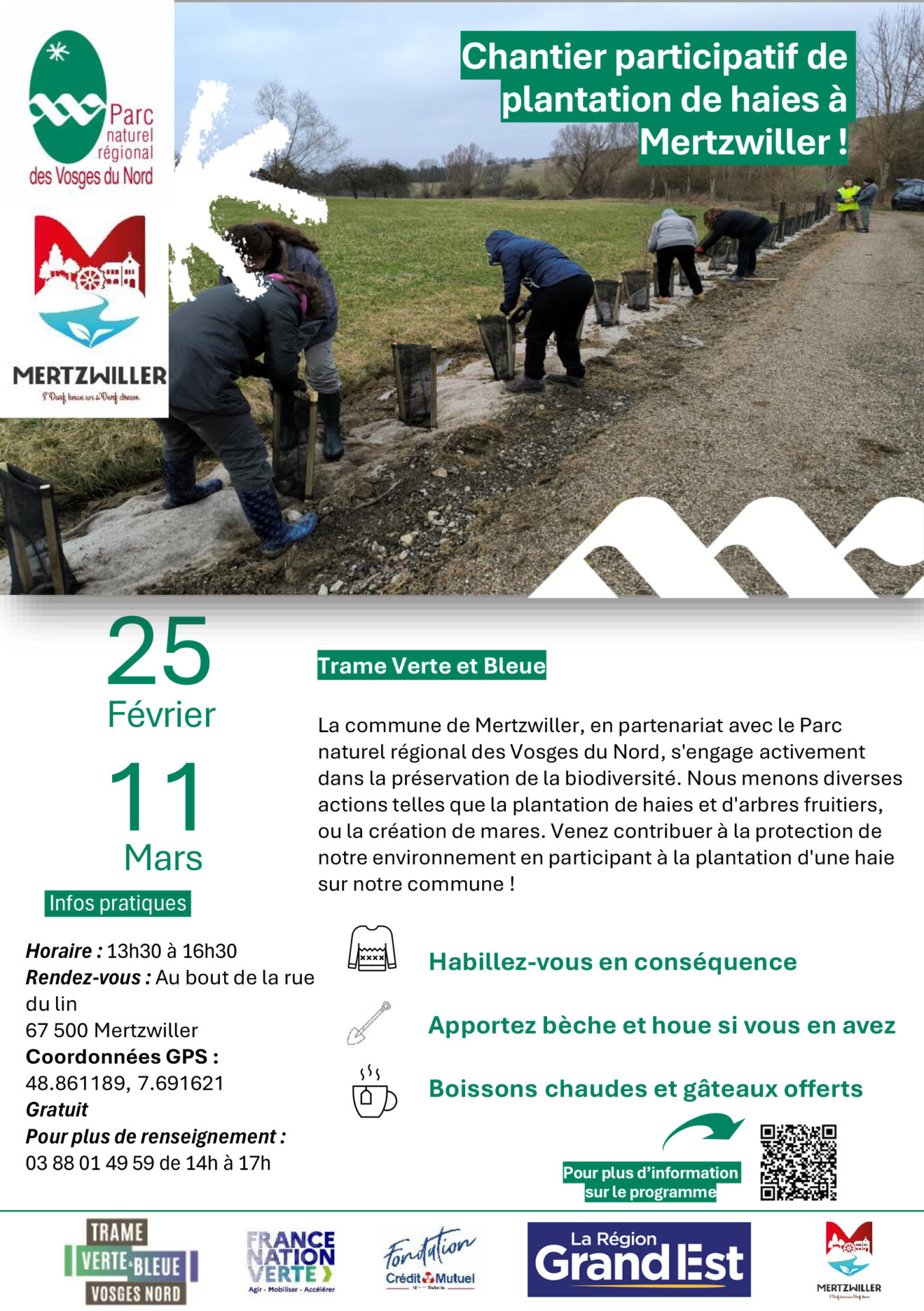 Chantier participatif : plantation de haies