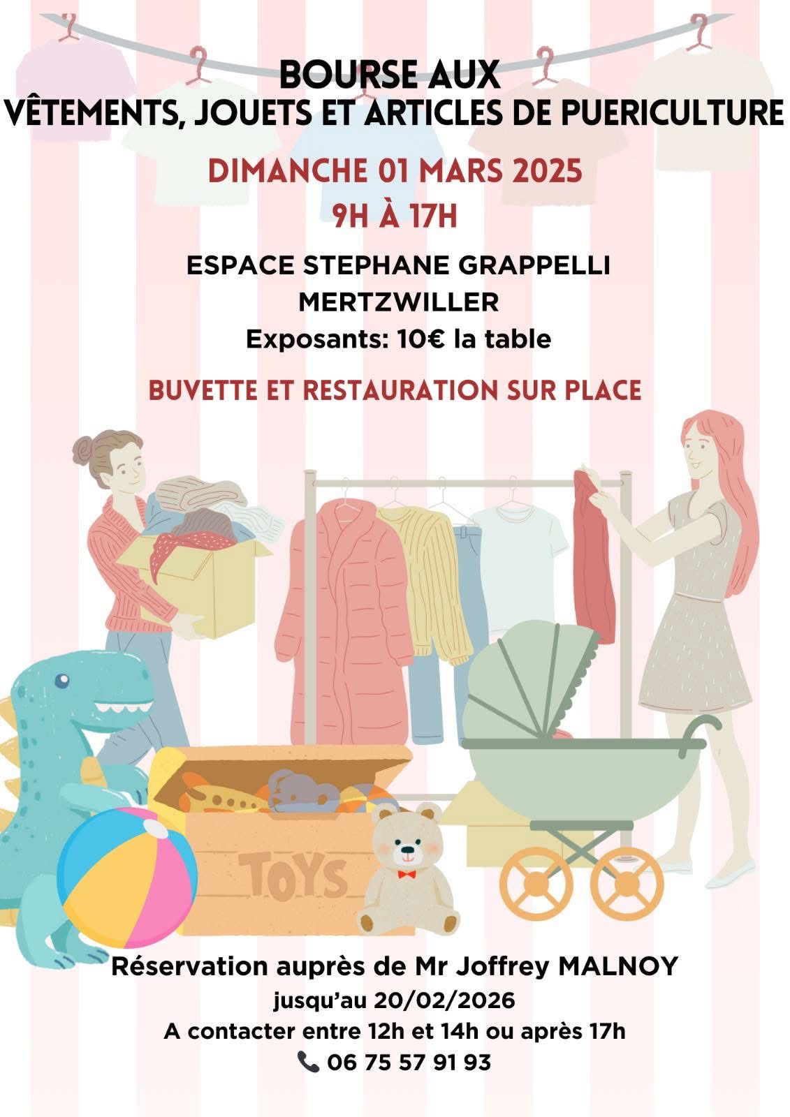 Bourse aux vêtements, jouets et articles de puériculture